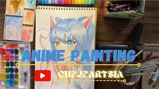 Anime Painting - Anime Painting Tutorial - Anime Watercolor Painting - Watercolor Art- Anime Fan Art