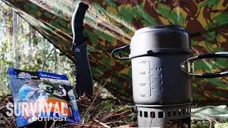 Florida Survival - Tarp Shelter and Lunch in the Pine Forest