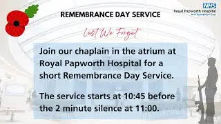 Remembrance Day service from Royal Papworth Hospital