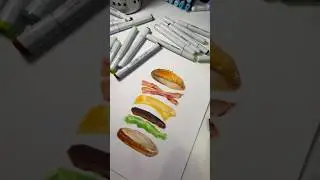 Adding Details to my burger drawing! 🍔#art #shorts #artshorts #sketch @COPICOfficialchannel