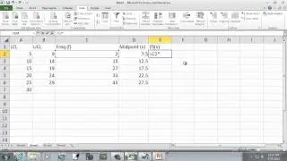 Excel 2010: Mean from a Frequency Table
