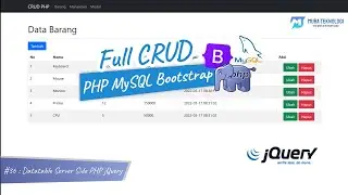 Full CRUD PHP MySQL Bootstrap | 36 . DataTable Server Side PHP jQuery