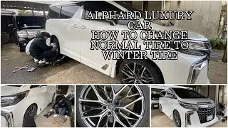 Kids Changing normal tires to winter tires