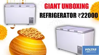 UNBOXING GIANT REFRIGERATOR WORTH ₹22000 TATA VOLTAS