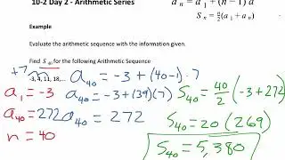 RWHS College Algebra 10-2 Day 2 Arithmetic Series