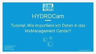HYDROCam Tutorial - Daten importieren