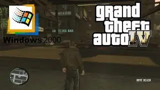Grand Theft Auto IV running on Windows 2000 Professional (LOW QUALITY WARNING)
