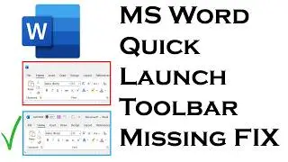 How to FIX Microsoft Word Save and Quick Launch Tool Bar Missing RESOLVED