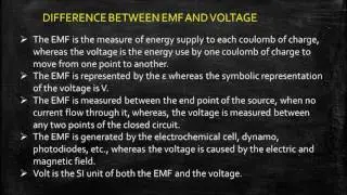 DIFFERENCE BETWEEN EMF AND VOLTAGE