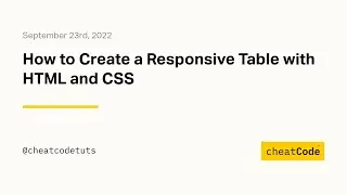 How to Create a Responsive Table with HTML and CSS