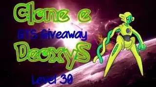 (Closed) Shiny Deoxys Lvl 30 GTS Giveaway on Pokemon X, Y & ORAS