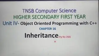 Introduction to Inheritance, Part 1, in Tamil, Chapter 16, Inheritance, Unit 4, A.Jaya Mabel Rani/AP