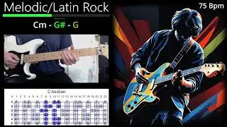Slightly Santana - Melodic Rock Guitar Backing Track in Cm