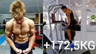 Выжал на брусьях 172.5КГ в 18 лет. Монстр стритлифтинга.