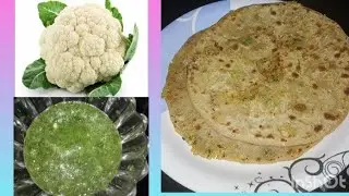 Gobi ke parathe with raw mango chutney