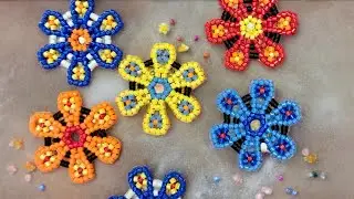 Seed beads flowers earrings Tutorial