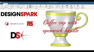Coffee cup with openwork handle in DSM | Кофейная чашка с ажурной ручкой