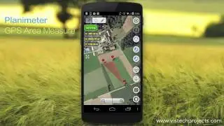 Planimeter - GPS Area Measure: Touch Mode with Magnifying Glass (Zoom).