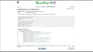 Java Practice-it Introduction to Java Programming | Exercise 1.3 WellFormed