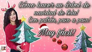Cómo hacer un árbol de navidad de tela 🎄|Muy fácil 🎅 |Con patrón ✂️