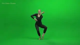 Girl doing gymnastics Green Screen Footage