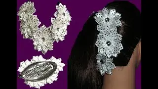 Канзаши МК Заколка Банан. //barrette banana//