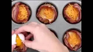My fast and easy daily food part 1   Cheesy Bacon Egg Cups