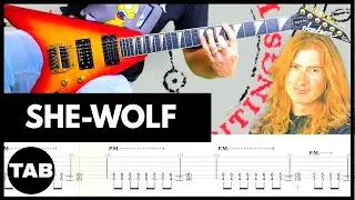 SHE WOLF Megadeth Guitar TAB | Lesson | Tutorial | Cover