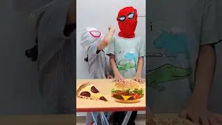 Pizza Vs Hamburger 🍕🍔 Food #spiderman #short #shorts #ytshort