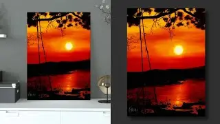 Easy Sunset Painting for beginners | Easy Acrylic Painting | How to paint