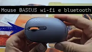Unboxing/Overview: Mouse BASEUS sem fio, Wi-fi e Bluetooth, suporte interno para o adaptador 1600dpi