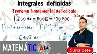 🎥 Integrales definidas ✅ teorema fundamental del cálculo 👌🏻 ejemplos - aprende fácil