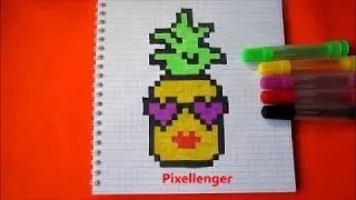 Funny Ananas  How to Draw Pixel Art  