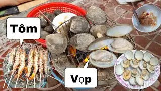 Vọp nướng, tôm nướng thơm ngon hết sảy | khói chiều quê hương