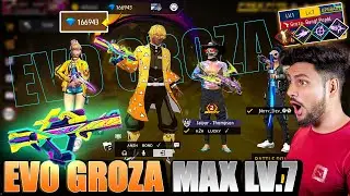 New Evo Groza 😱 Exposed Max LVL 7 BANG ! POP BLASTER GAMEPLAY- Free Fire