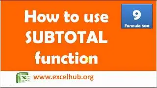 Subtotal Formula in Microsoft Excel