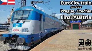 EuroCity train from Prague, Czech Republic to Linz, Austria EuroCity Jože Plečnik