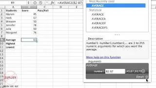 Introduction to Functions in Excel for Mac