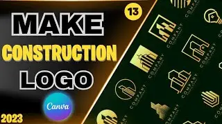 how to make construction logo design in canva | logo design | canva tutorial
