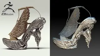 Zbrush Tutorial: Sculpting a Ornamented Designer Heel from Start to Finish and Sculpting Tips