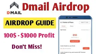 Dmail Airdrop Complet Guide | Free Dmail Domain | Earn 100$ - 1000$ | Dmail Airdrop Complet Guide