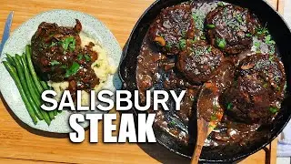 The Best Salisbury Steak Smothered in Gravy | Rough Cooking Recipe