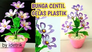 Ide Kreatif Ide Bunga Cantik dari Gelas Plastik Minuman VIT || Daur Ulang Gelas Plastik
