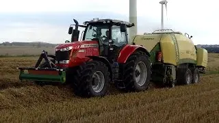 Stroh Pressen | Massey Ferguson 7624 & Krone Big Pack 1290 XC | Lohnunternehmen Hindemith