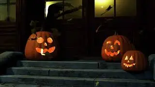 Halloween pumpkins, houdini redshift , vellum autumn falling leaves