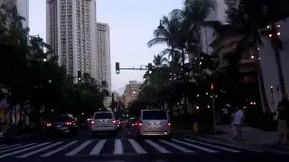 driving in waikiki, honolulu, hawaii