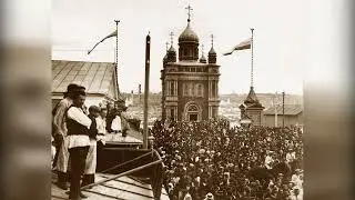 Тифлокомментарий к фотографии М. П. Дмитриева "Открытие Нижегородской ярмарки. Поднятие флагов"