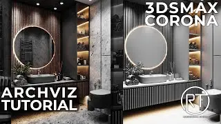 PART II - FULL VERSION - Modern Minimalistic 3D Bathroom Design with 3dsmax and Corona Renderer