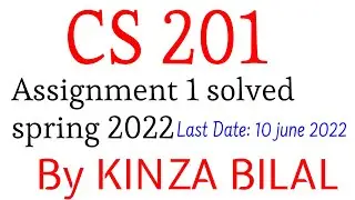 CS201 Assignment 1 Solution spring 2022 | Kinza Bilal