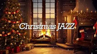 Instrumental Christmas Jazz Music to Relax🎄Cozy Winter Christmas Ambience with Crackling Fireplace